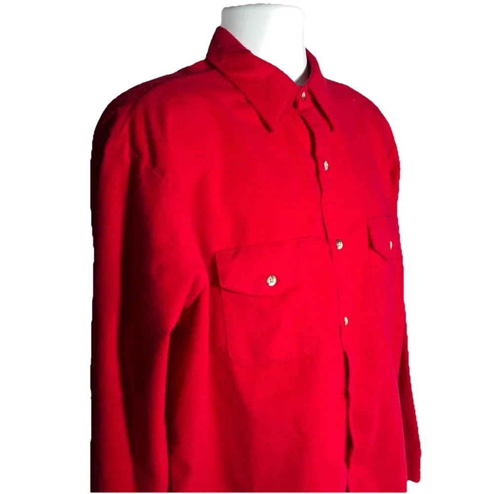 Vintage 1980s SEARS FIELDMASTER Red Flannel‎ Guide Shirt MADE IN USA Size XL - Picture 6 of 8